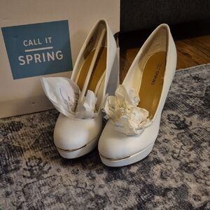 Call It Spring Classic White Platform Heels